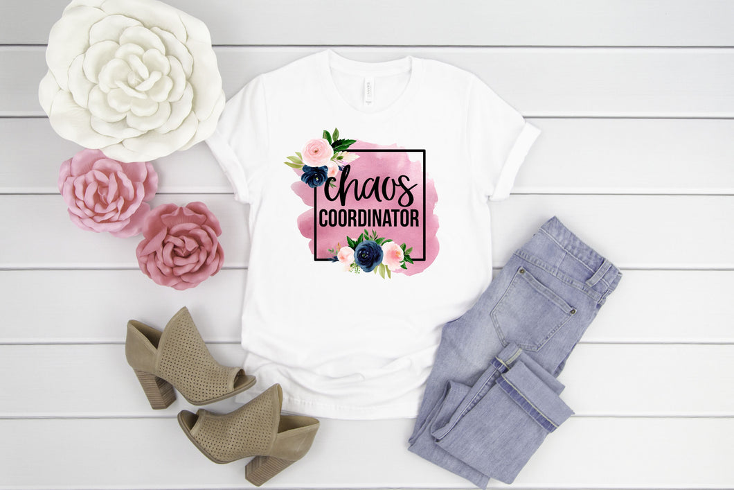 Chaos Coordinator Shirt, Womens Graphic Tee, Floral Womens Graphic Tee, Motherhood Shirt
