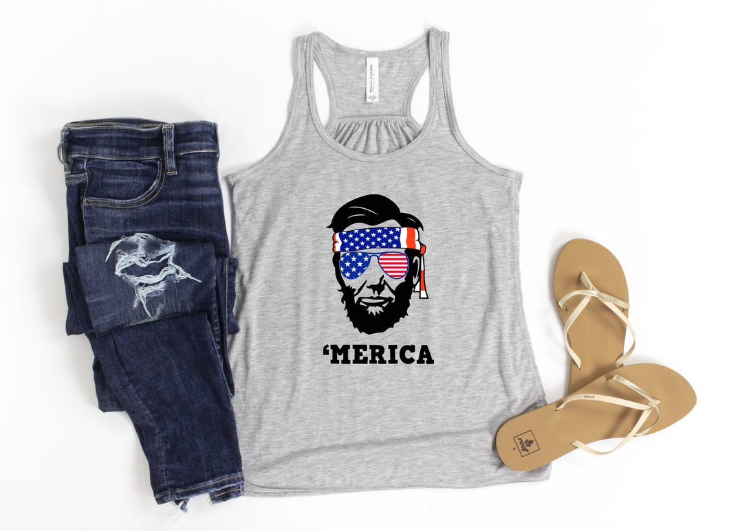 Merica Tank Top, Drinkin like Lincolin, 4th of July Shirt, Patriotic, Independence Day