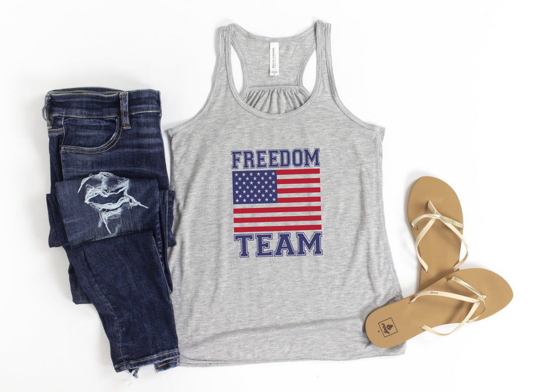 Freedom Team Tank Top, 4th Of July Graphic Tee, Freedom, Independence Day