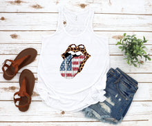 Load image into Gallery viewer, Wild and Free Tank Top, 4th Of July Tank, Flag and Leopard Tongue, Womens Independence Day Graphic Tee
