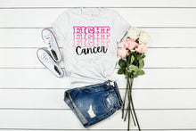 Load image into Gallery viewer, Fight Cancer, Breast Cancer Awareness Tshirt, Womens Graphic Tee, October Pink Shirt
