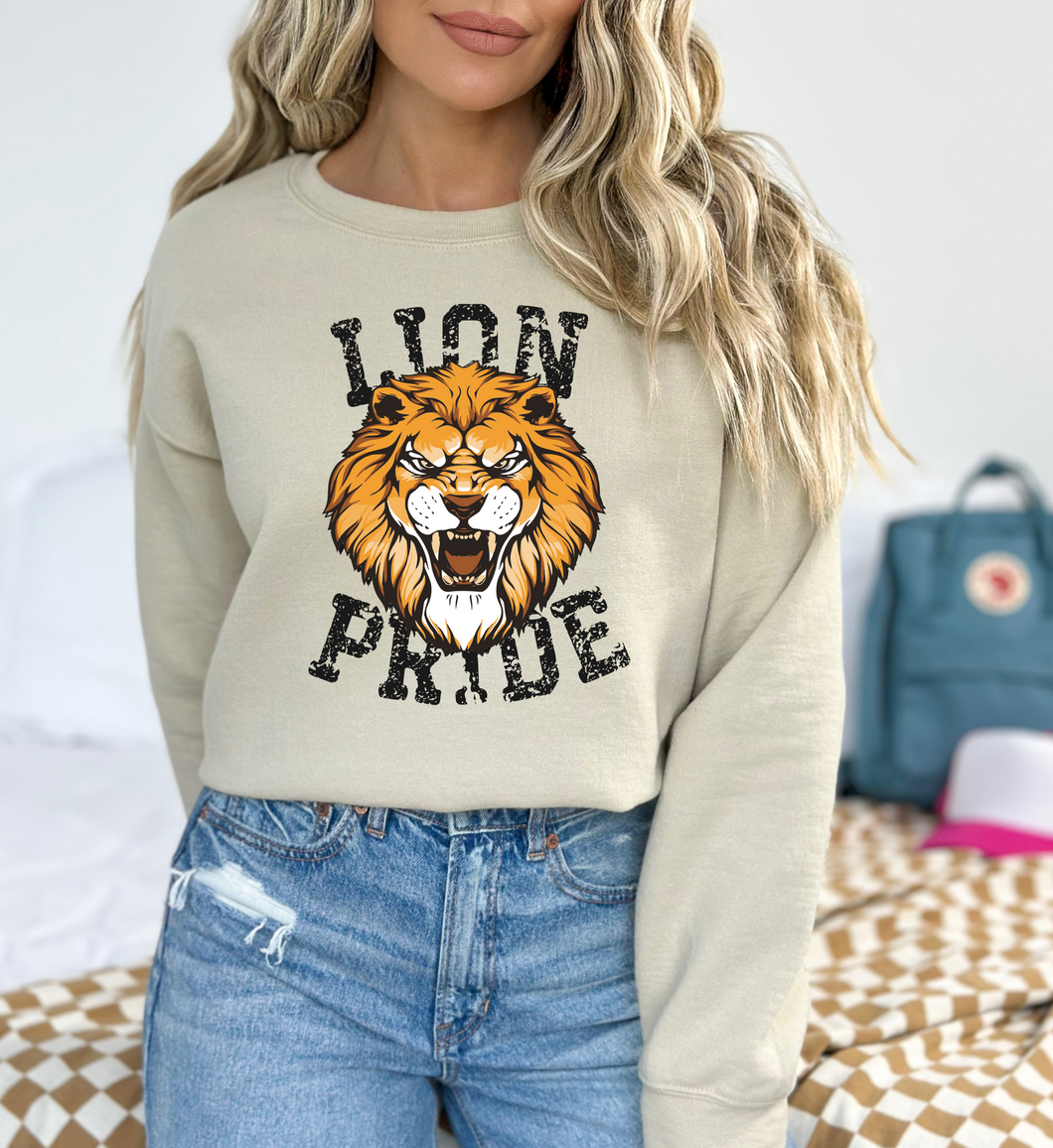 Lion Pride Lion Head Crew (Youth and Adult 4 Colors)