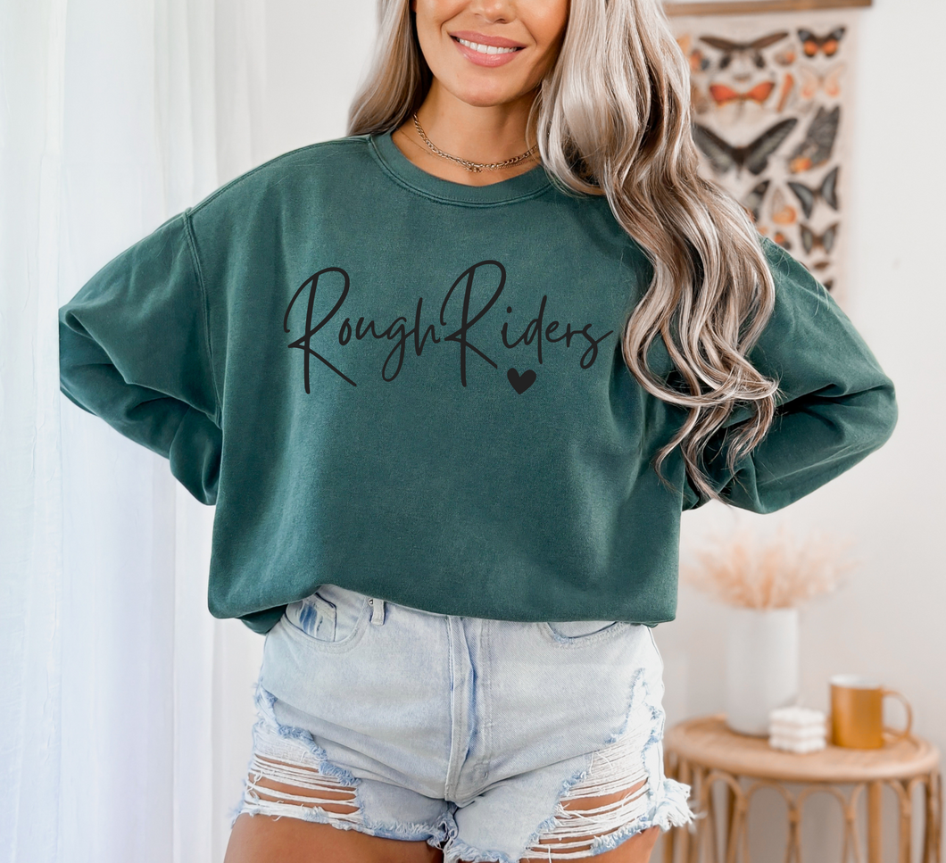 RoughRiders Puff Print Comfort Colors Crew